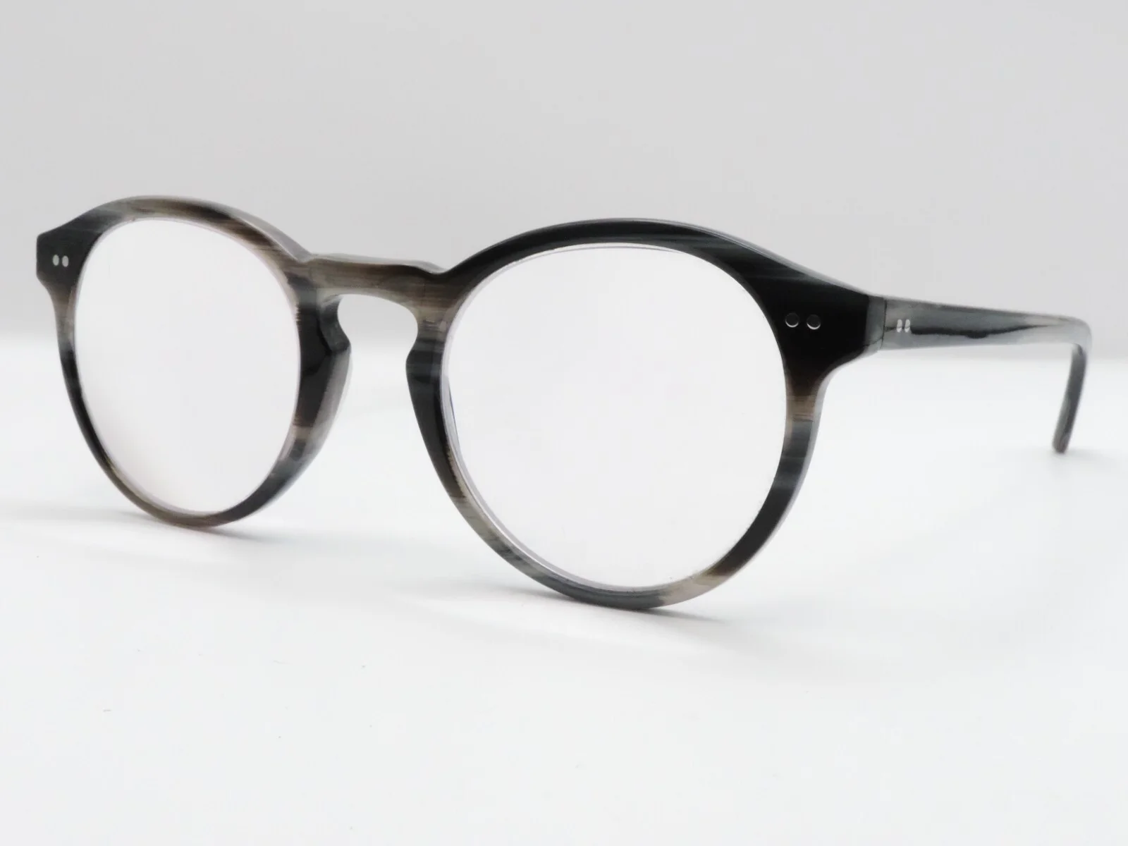 RFLKT EYEWEAR THEORY ROUND ACETATE EYEGLASS FRAMES C4 STRIPED GRANITE 48-21-143 2