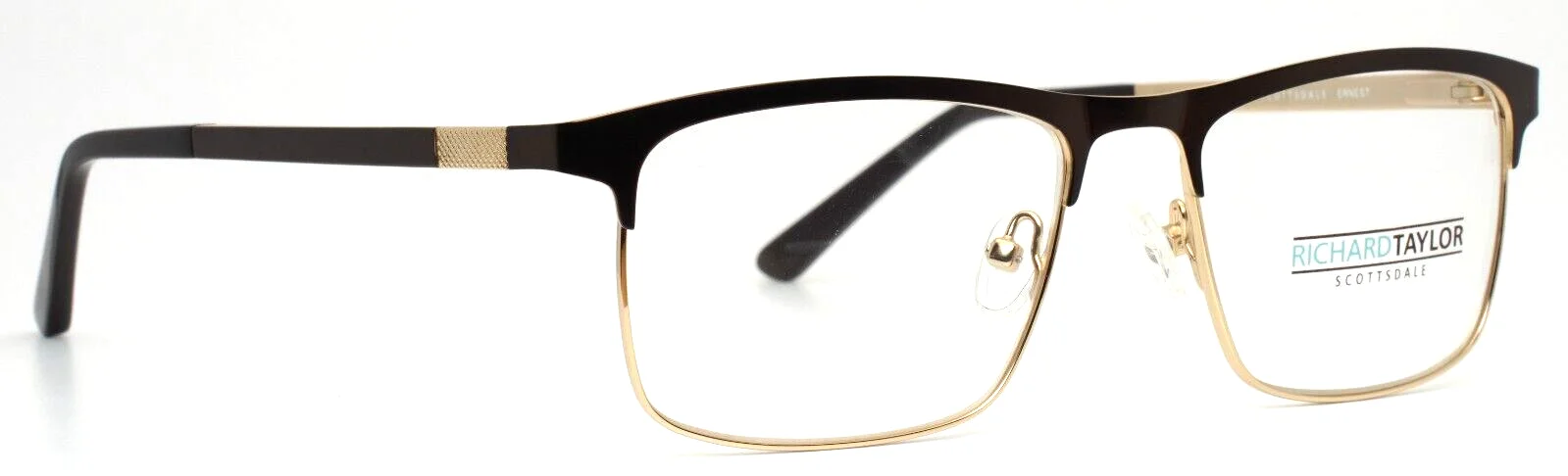 RICHARD TAYLOR SCOTTSDALE Ernest Brown Mens Square Eyeglasses 53-17-140 B:38 3