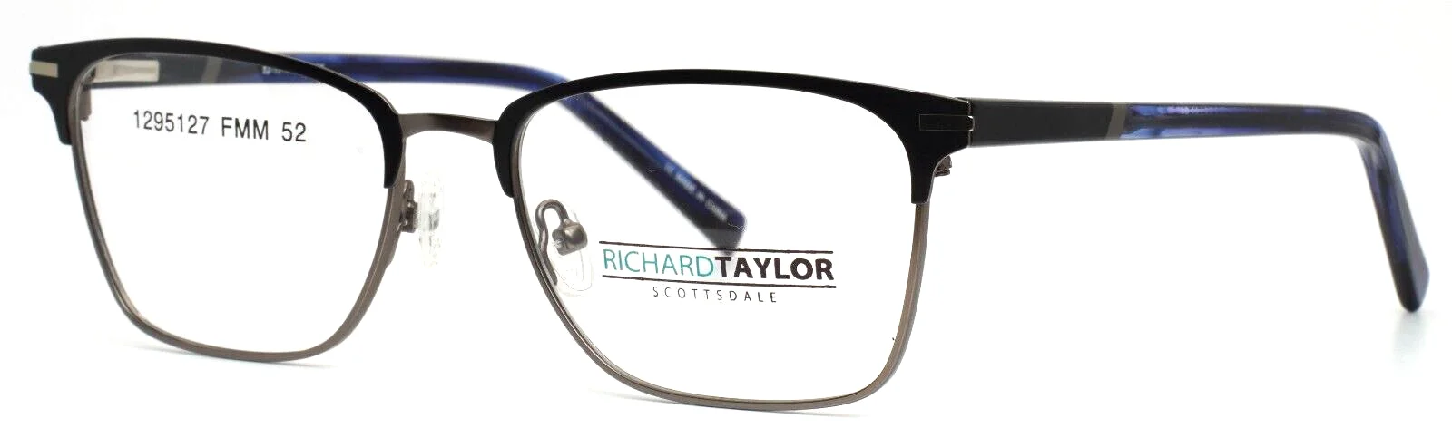 RICHARD TAYLOR SCOTTSDALE Ezra Black Mens Rectangle Eyeglasses 52-17-140 B:37