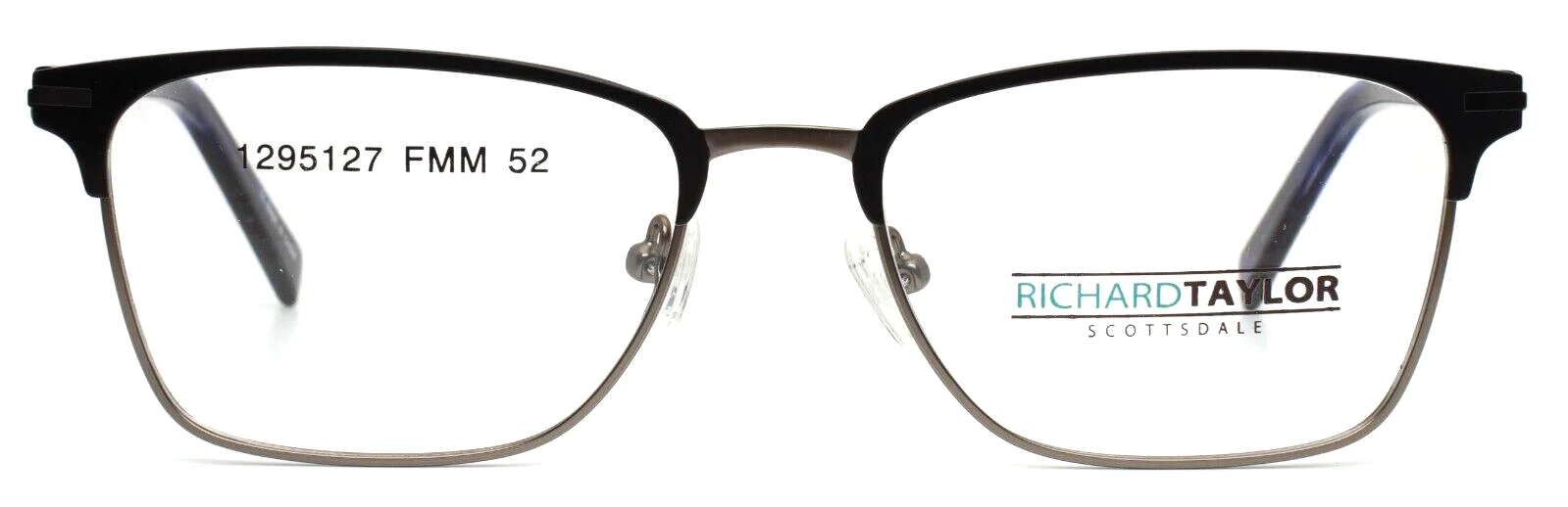 RICHARD TAYLOR SCOTTSDALE Ezra Black Mens Rectangle Eyeglasses 52-17-140 B:37 2