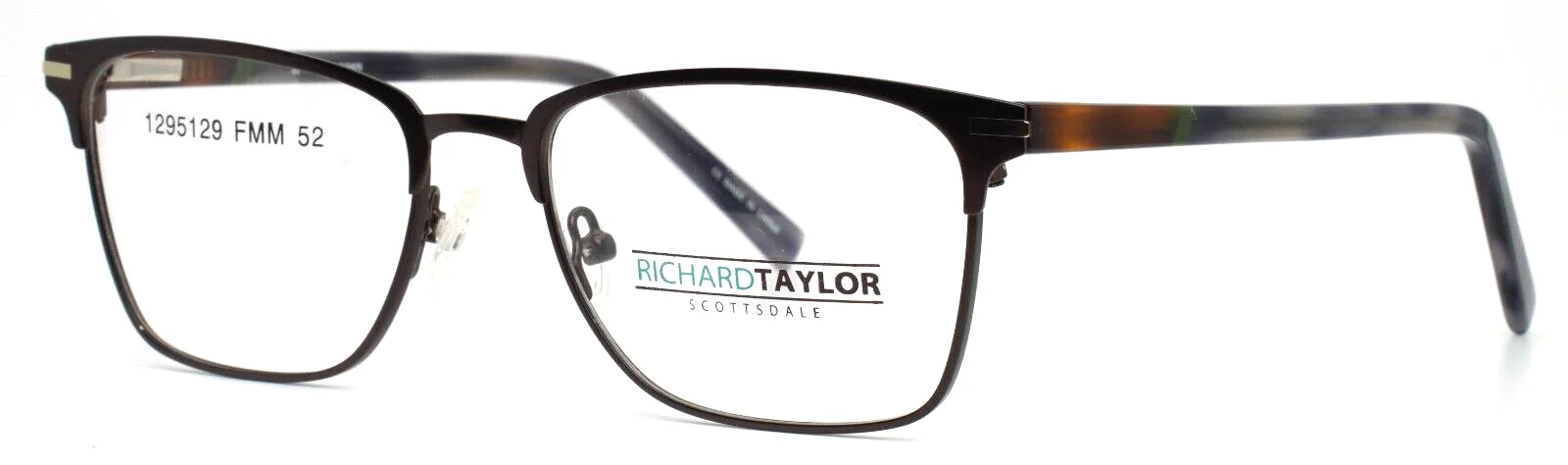 RICHARD TAYLOR SCOTTSDALE Ezra Brown Mens Rectangle Eyeglasses 52-17-140 B:37