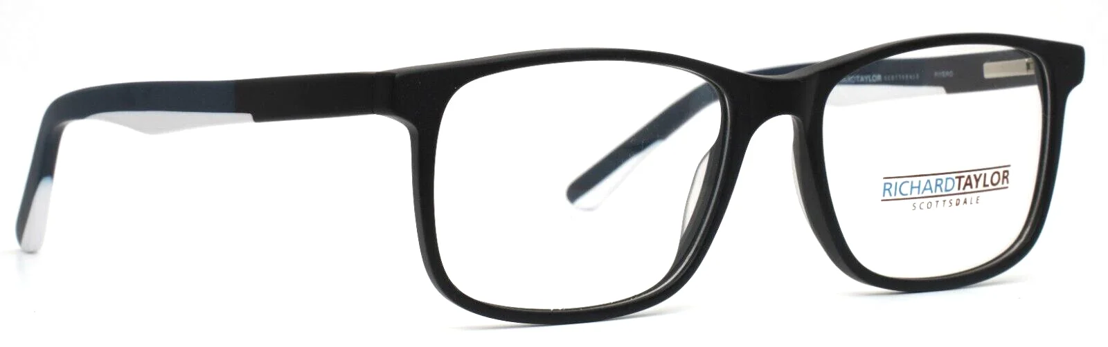 RICHARD TAYLOR SCOTTSDALE Fiyero Black Mens Rectangle Eyeglasses 55-17-145 B:41 3