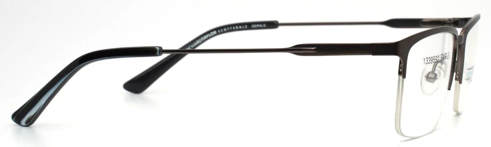 RICHARD TAYLOR SCOTTSDALE Gerald Grey Mens Rectangle Eyeglasses 51-17-140 4