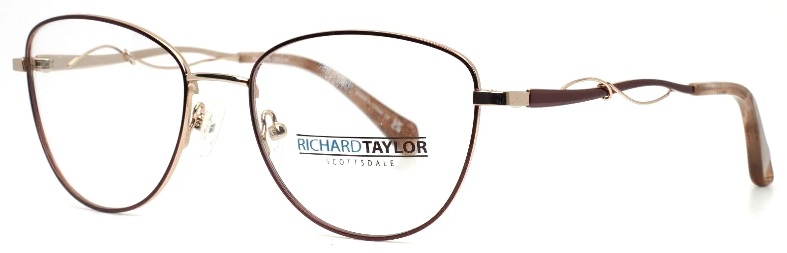 RICHARD TAYLOR SCOTTSDALE Grace Brown Womens Semi Cat Eye Eyeglasses 53-17-140
