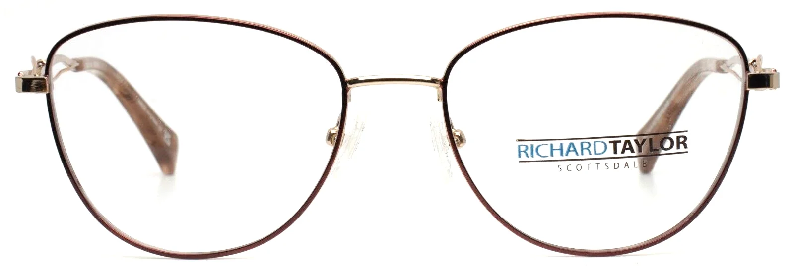 RICHARD TAYLOR SCOTTSDALE Grace Brown Womens Semi Cat Eye Eyeglasses 53-17-140 2