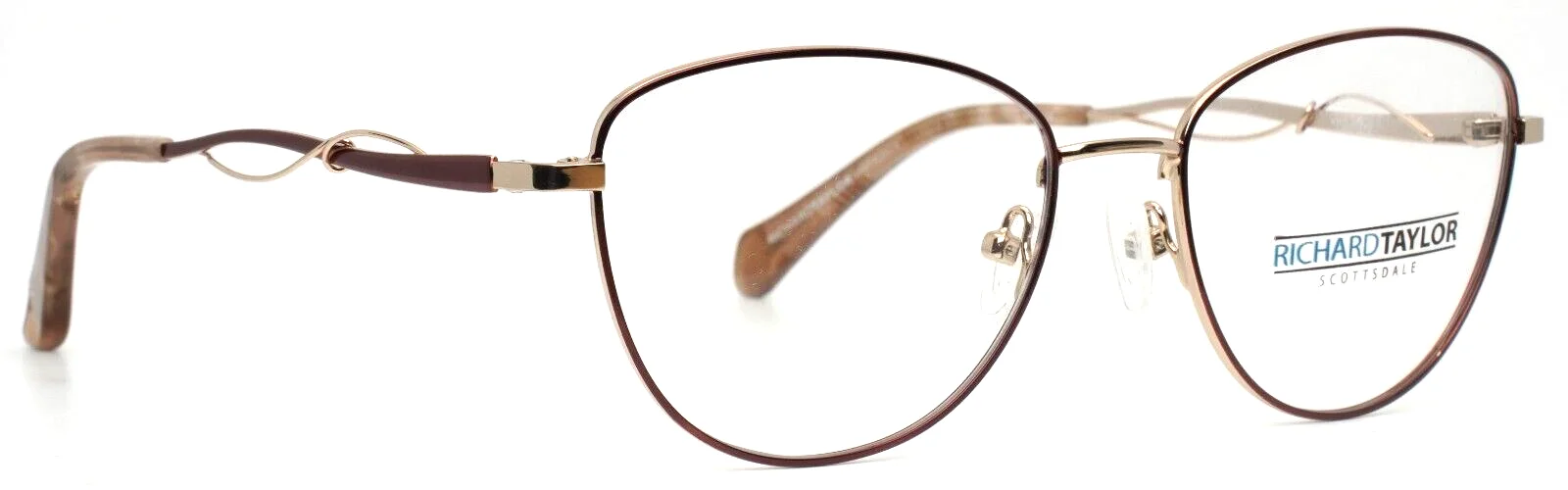 RICHARD TAYLOR SCOTTSDALE Grace Brown Womens Semi Cat Eye Eyeglasses 53-17-140 3