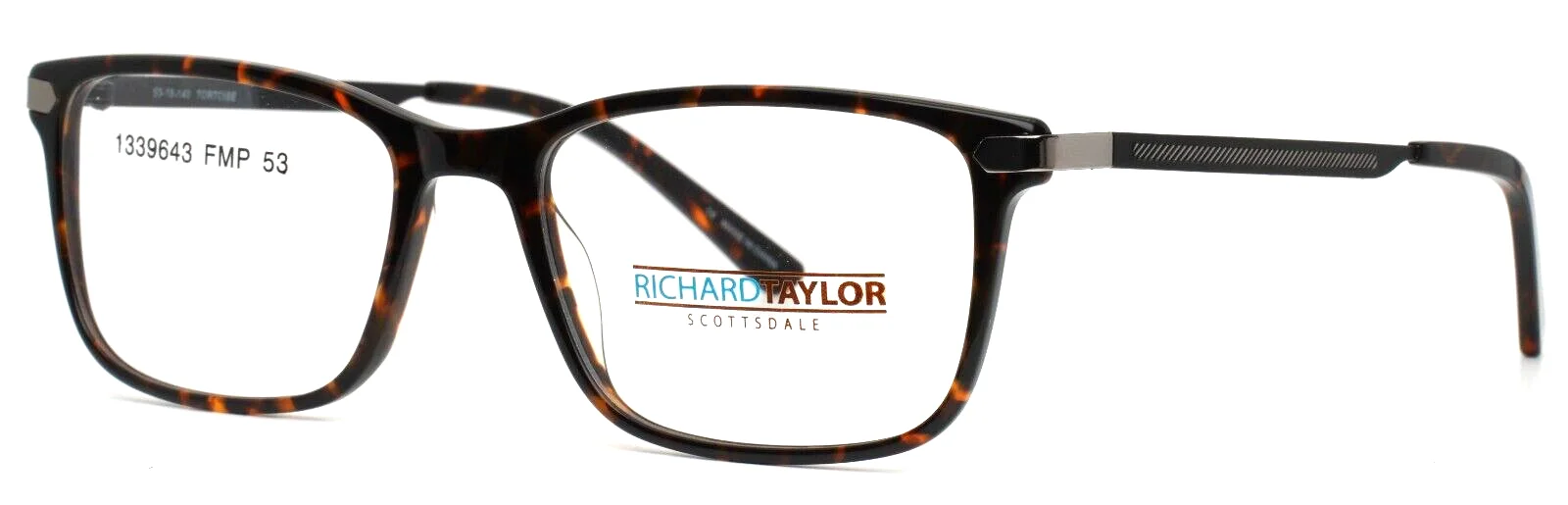 RICHARD TAYLOR SCOTTSDALE Harvey Tortoise Mens Rectangle Eyeglasses 53-18-140