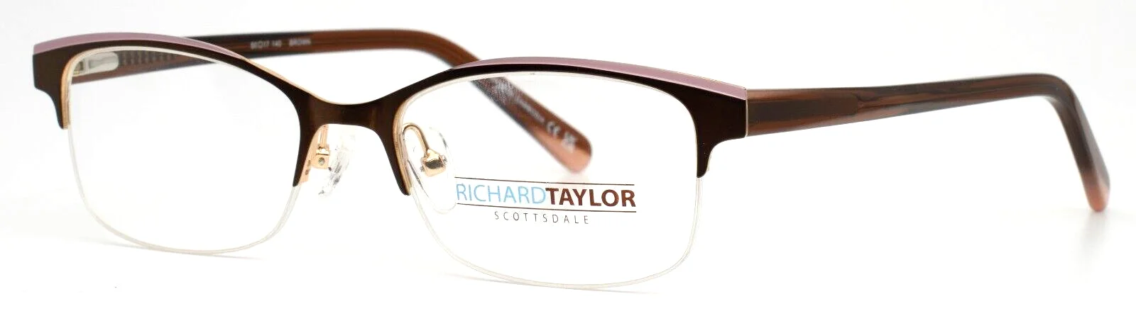 RICHARD TAYLOR SCOTTSDALE Jocelyn Brown Womens Rectangle Eyeglasses 50-17-140