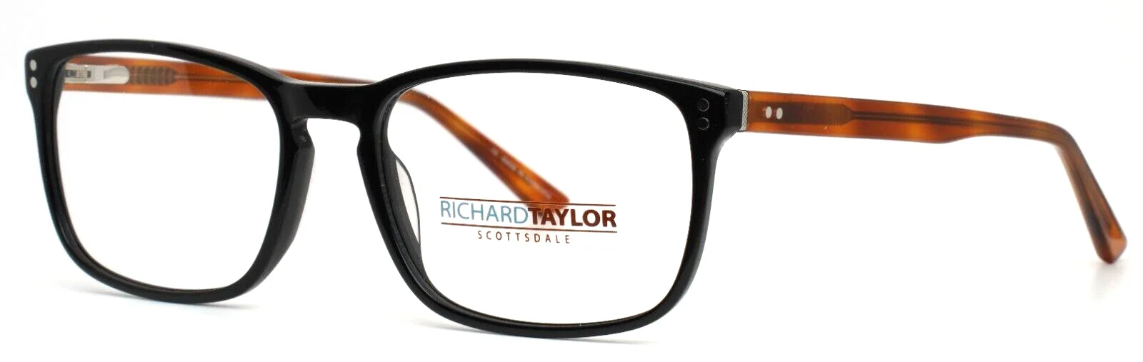 RICHARD TAYLOR SCOTTSDALE Luke Black Mens Rectangle Eyeglasses 55-17-145 B:39