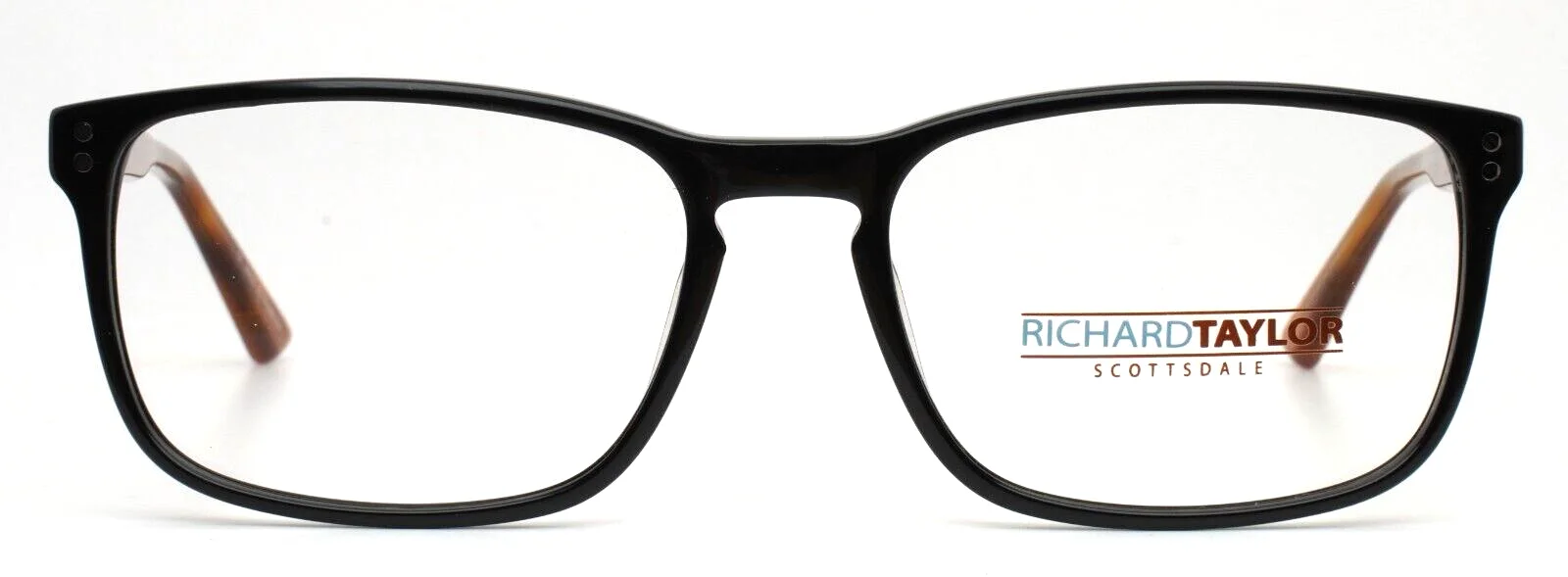 RICHARD TAYLOR SCOTTSDALE Luke Black Mens Rectangle Eyeglasses 55-17-145 B:39 2