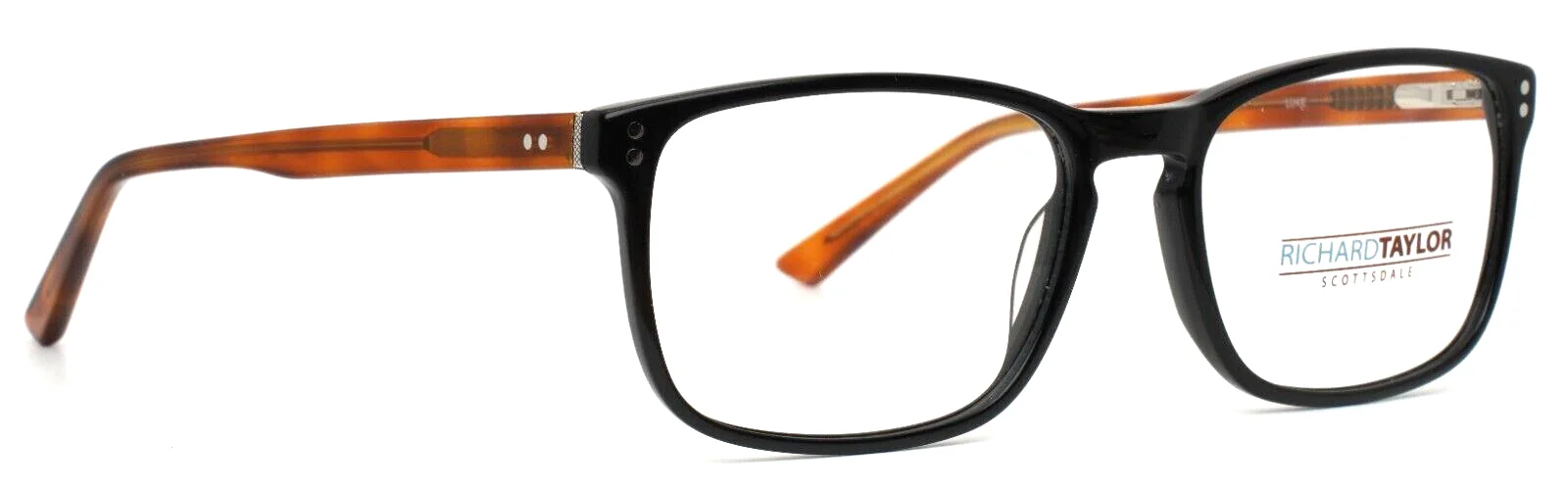 RICHARD TAYLOR SCOTTSDALE Luke Black Mens Rectangle Eyeglasses 55-17-145 B:39 3