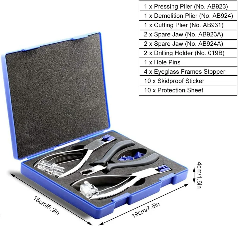 Rimless Frames Eyeglasses Repair Tool Pliers Kit 4
