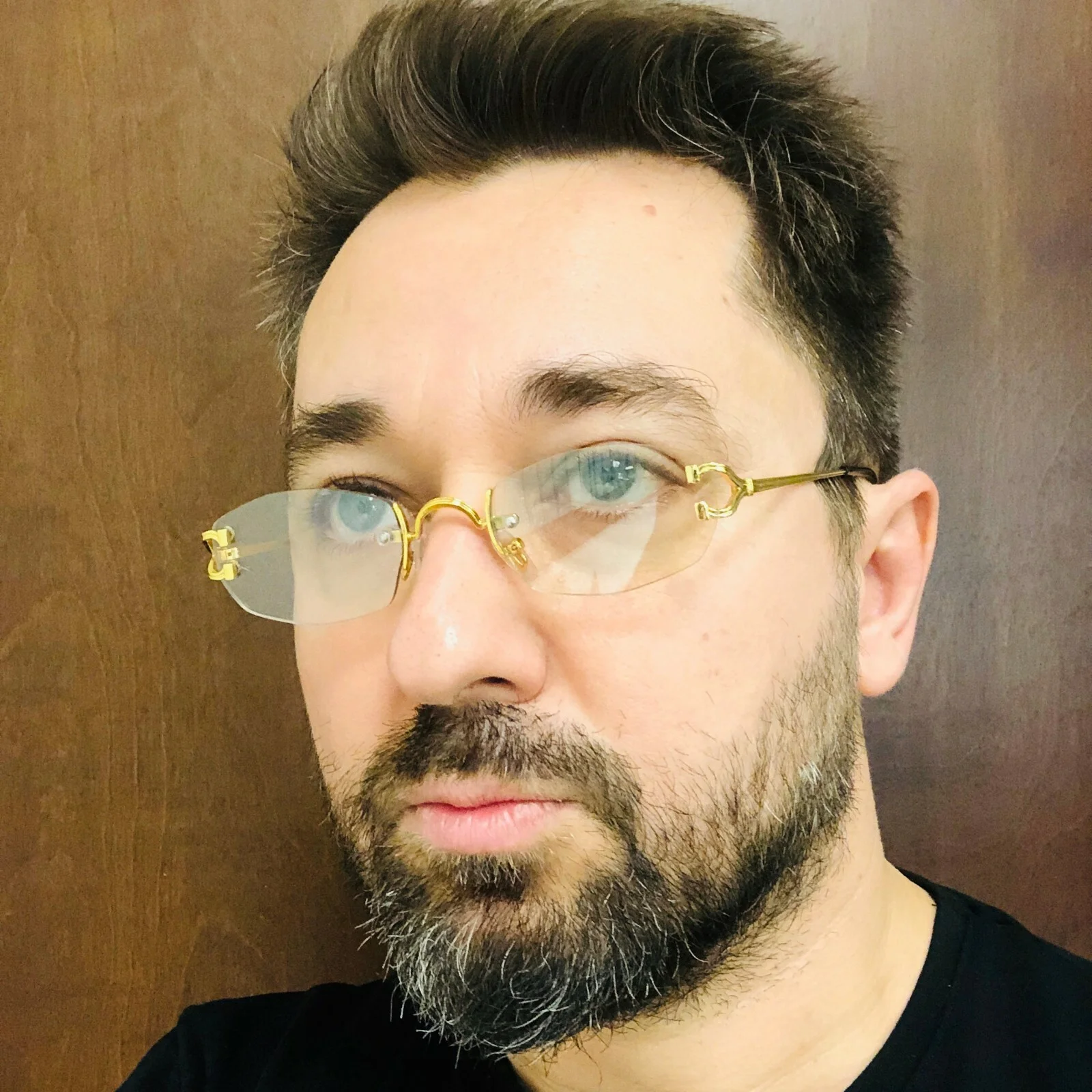 Rimless Metal Buffs Designer Eyeglasses Square Gold Clear Lens Glasses Men Women