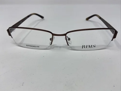 RIMS EXTENDED FIT EYEGLASSES FRAME R31089 2074 61/18/150 BROWN HALF RIM &164