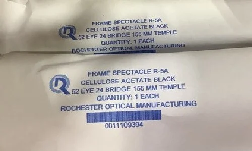 ROCHESTER R-5A CELLULOSE ACETATE BLACK FRAMES 52-24-155mm Optical Eyeglasses 3