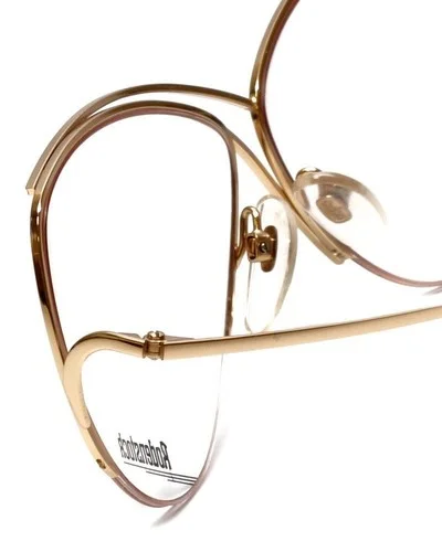 Rodenstock German Designer Reading Glasses 828 Gold & Red 59mm Oversized Rimless 4