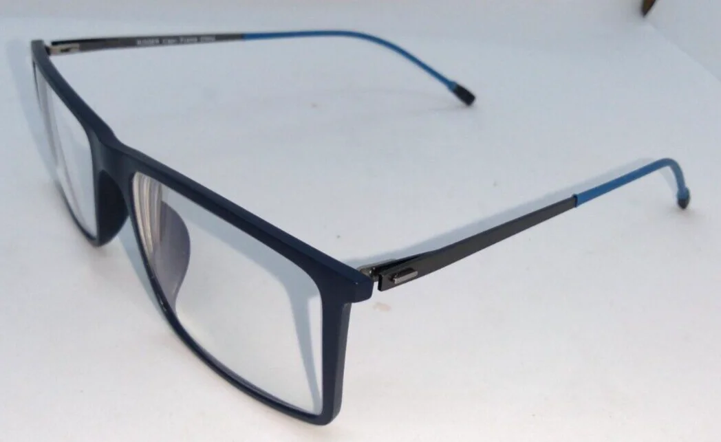 Roger Capri Metal Blue & Black Square Eyeglass Frames 54-18-145 2