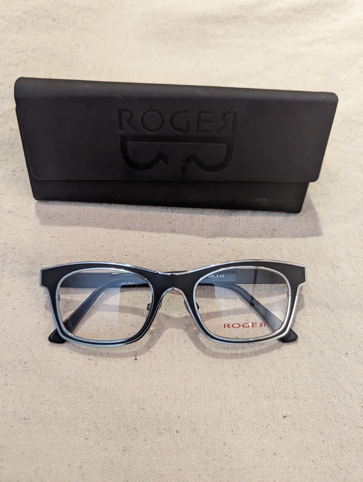 ROGER Eyeglasses Cartoon Jerommeke 47-21 c. 2 Black/Silver Trim Unisex Frames 2