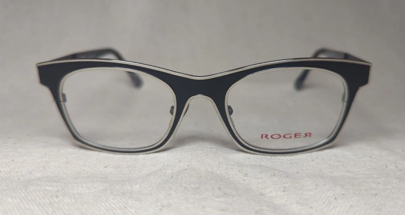 ROGER Eyeglasses Cartoon Jerommeke 47-21 c. 2 Black/Silver Trim Unisex Frames 3