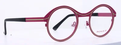 Roger GROS-GROS Col 1 Pink Round Unisex Full Rim Eyeglasses Frames 48-25-145 3