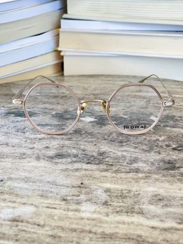 Rose Gold Hexagon Retro Eyeglasses Women Frame Optical Glasses Japan