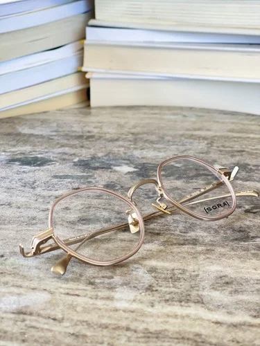 Rose Gold Hexagon Retro Eyeglasses Women Frame Optical Glasses Japan 3