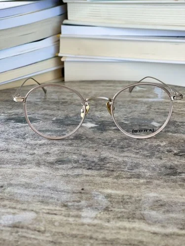 Rose Gold Round Retro Women Eyeglasses Frame Eyewear Optical Glasses Japan