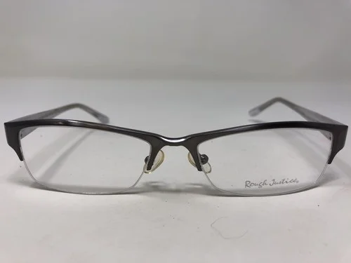 Rough Justice Eyeglasses Frame Cheater Silver Fox 54-17-135 Cheetah Half L126