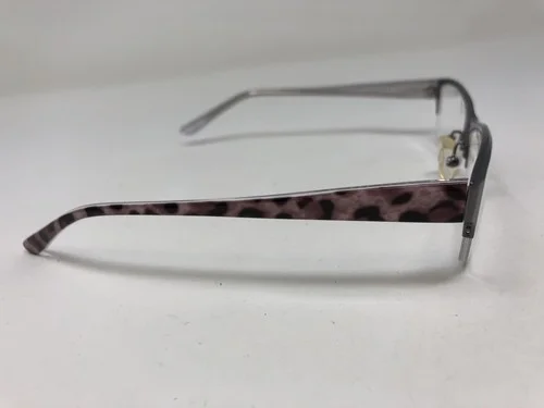 Rough Justice Eyeglasses Frame Cheater Silver Fox 54-17-135 Cheetah Half L126 2