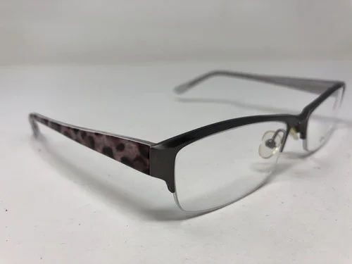 Rough Justice Eyeglasses Frame Cheater Silver Fox 54-17-135 Cheetah Half L126 3