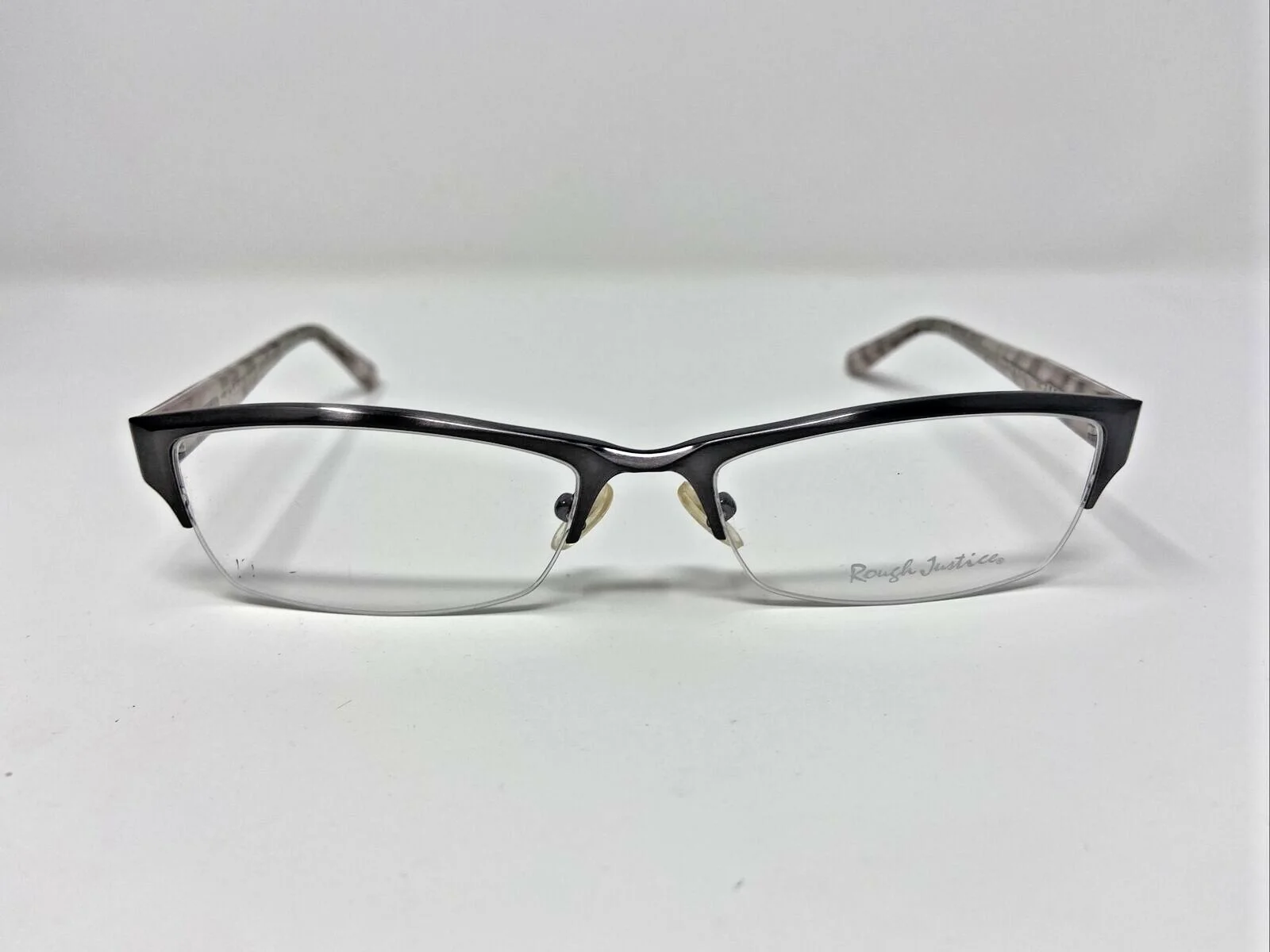 Rough Justice Eyeglasses Frames Cheater Silver Fox 54-17-135 Gunmetal/Multi TI14