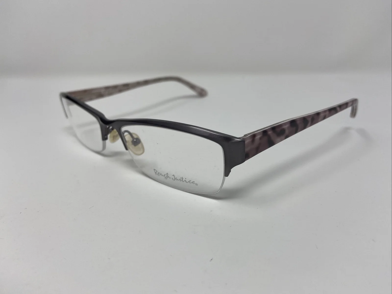 Rough Justice Eyeglasses Frames Cheater Silver Fox 54-17-135 Gunmetal/Multi TI14 2