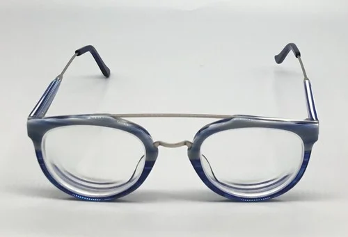 Round Double Bridge Bars Acetate Small Blue K9203 Glasses FRAMES ONLY 2