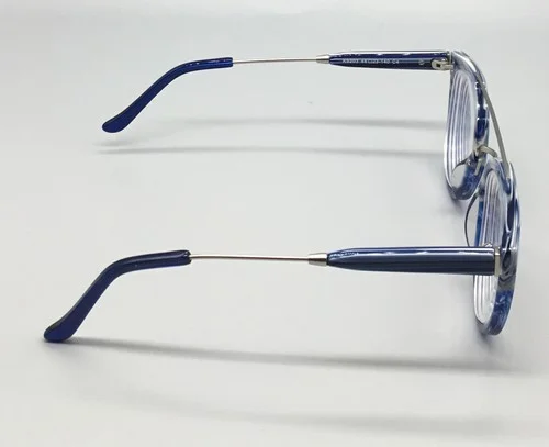 Round Double Bridge Bars Acetate Small Blue K9203 Glasses FRAMES ONLY 4