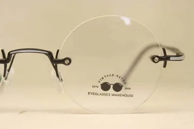 Round Retro Glasses Black Steve Jobs Style Classic Eyewear
