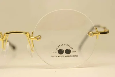 Round Retro Glasses Gold Yellow Steve Jobs Style Classic Eyewear