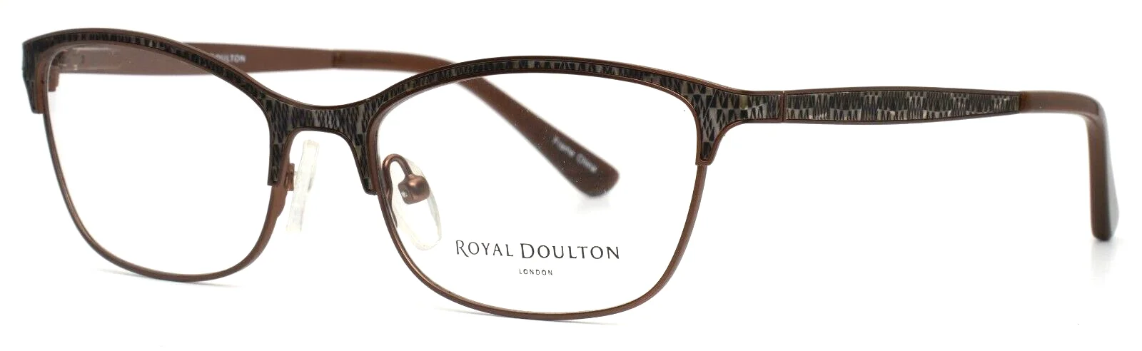 ROYAL DOULTON RD-264 TP Brown Topaz Womens Semi Cat Eye Eyeglasses 51-17-135