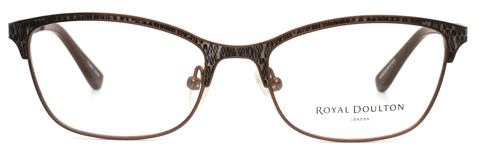 ROYAL DOULTON RD-264 TP Brown Topaz Womens Semi Cat Eye Eyeglasses 51-17-135 2