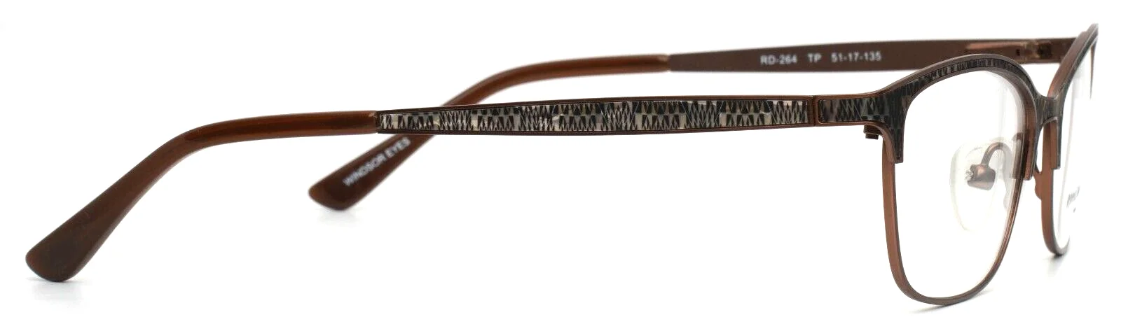 ROYAL DOULTON RD-264 TP Brown Topaz Womens Semi Cat Eye Eyeglasses 51-17-135 4