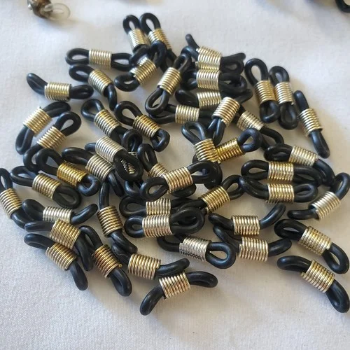 Rubber Eyeglass Loop End Closures With Rhinestones Lot Of 160 Black Clear Silver 3