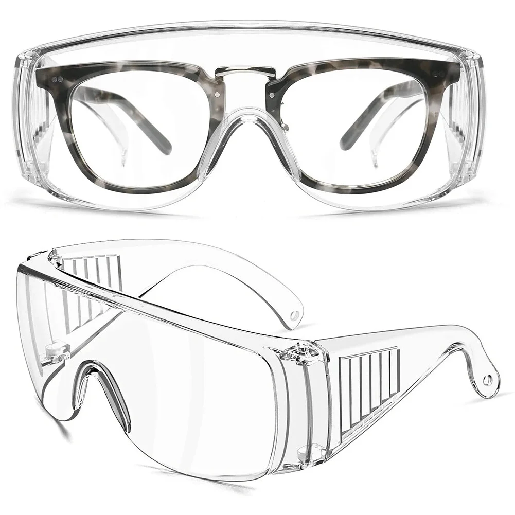 Safety Glasses Protective Eyewear Fit Over Eyeglasses Unisex, Clear Anti-Fog Gog