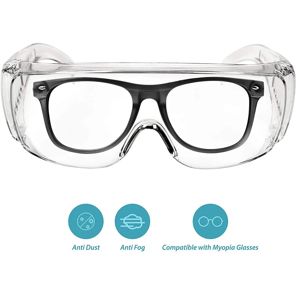 Safety Glasses Protective Eyewear Fit Over Eyeglasses Unisex, Clear Anti-Fog Gog 2