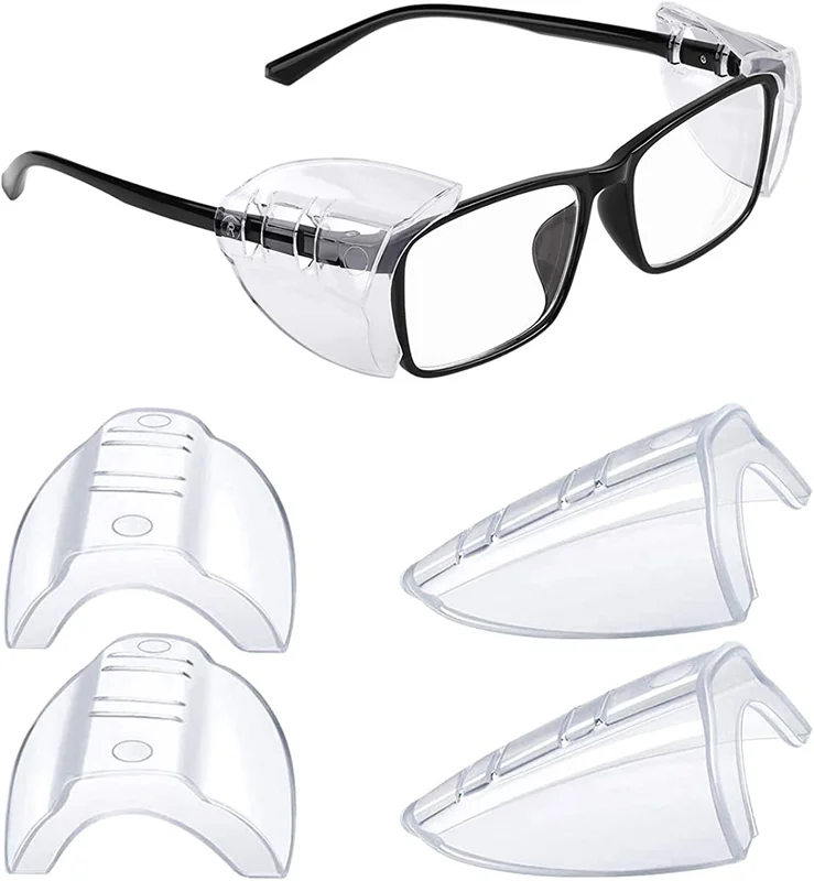 Safety Glasses Side Shields for Prescription Glasses, Slip on Clear Eye Glasses,