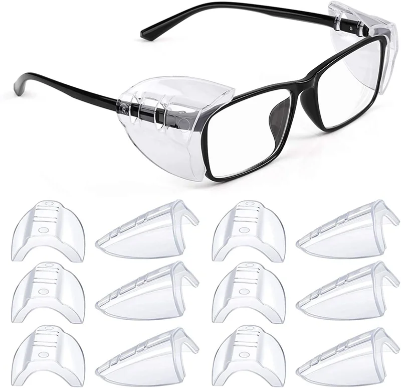Safety Glasses Side Shields for Prescription Glasses, Slip on Clear Eye Glasses, 3
