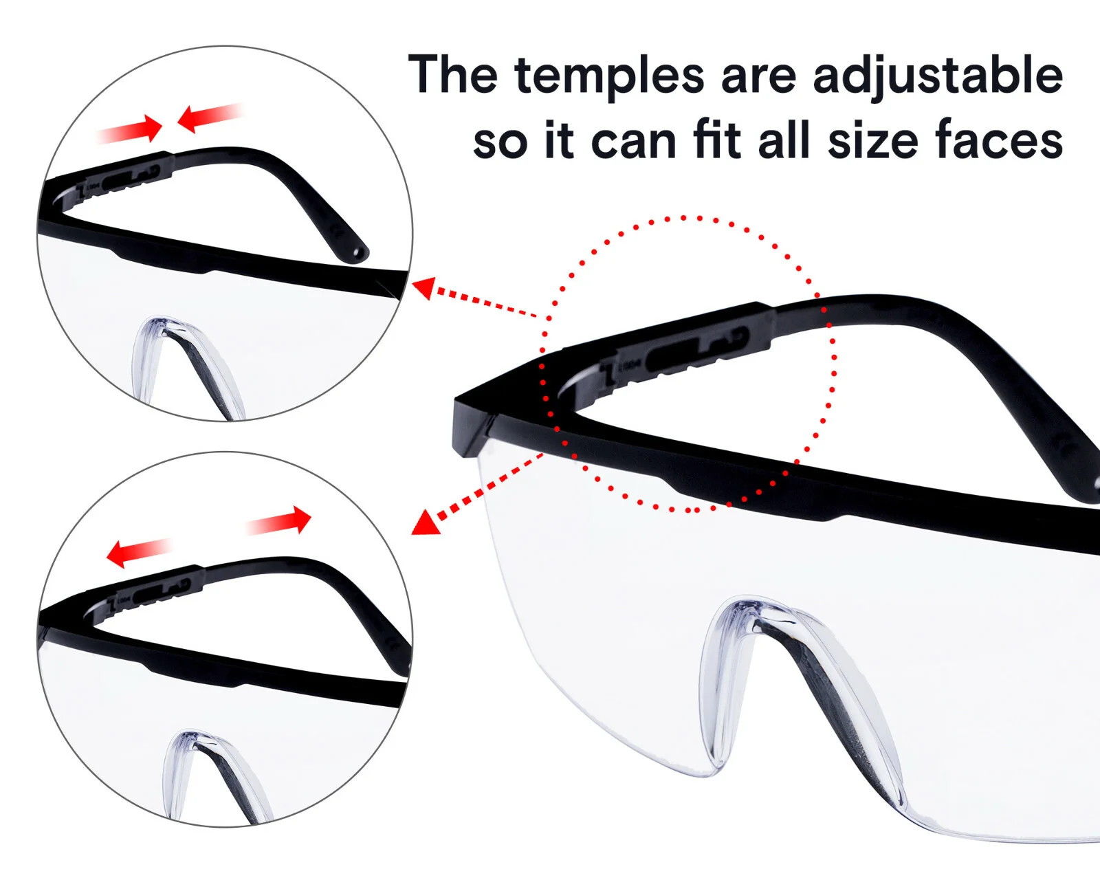 Safety Goggles 2pcs Protective Eye Glasses Chemical Lab Work Anti Fog Clear Lens 3