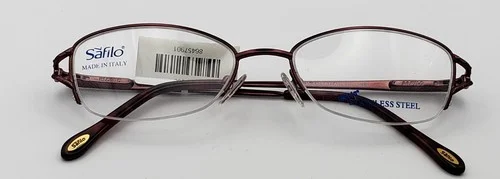 Safilo Elasta Stainless 4828 OJSH Rose Burgundy Eyeglass Frames Only 49-17-130