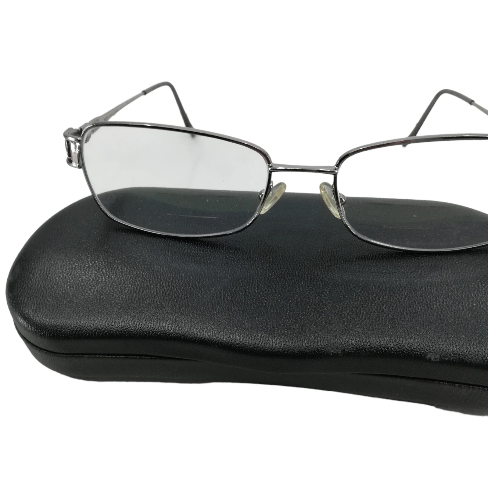 Safilo Emozioni Elasta Rectangle Metal Silver Eyeglass Frames 4349 54-17-135 2