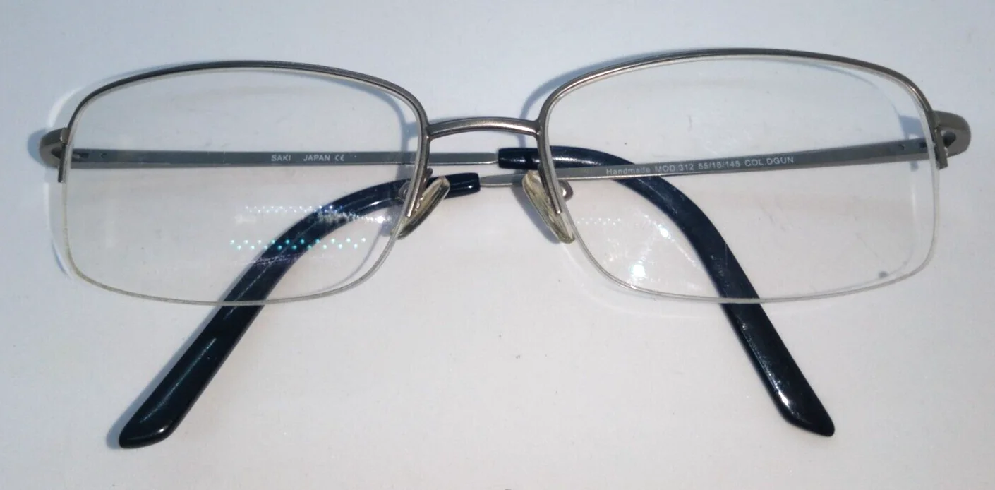 SAKI 312 Dark Gunmetal Eyeglass Optical Frames Half Rim 55-18-145