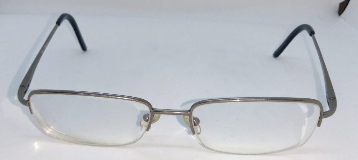 SAKI 312 Dark Gunmetal Eyeglass Optical Frames Half Rim 55-18-145 2