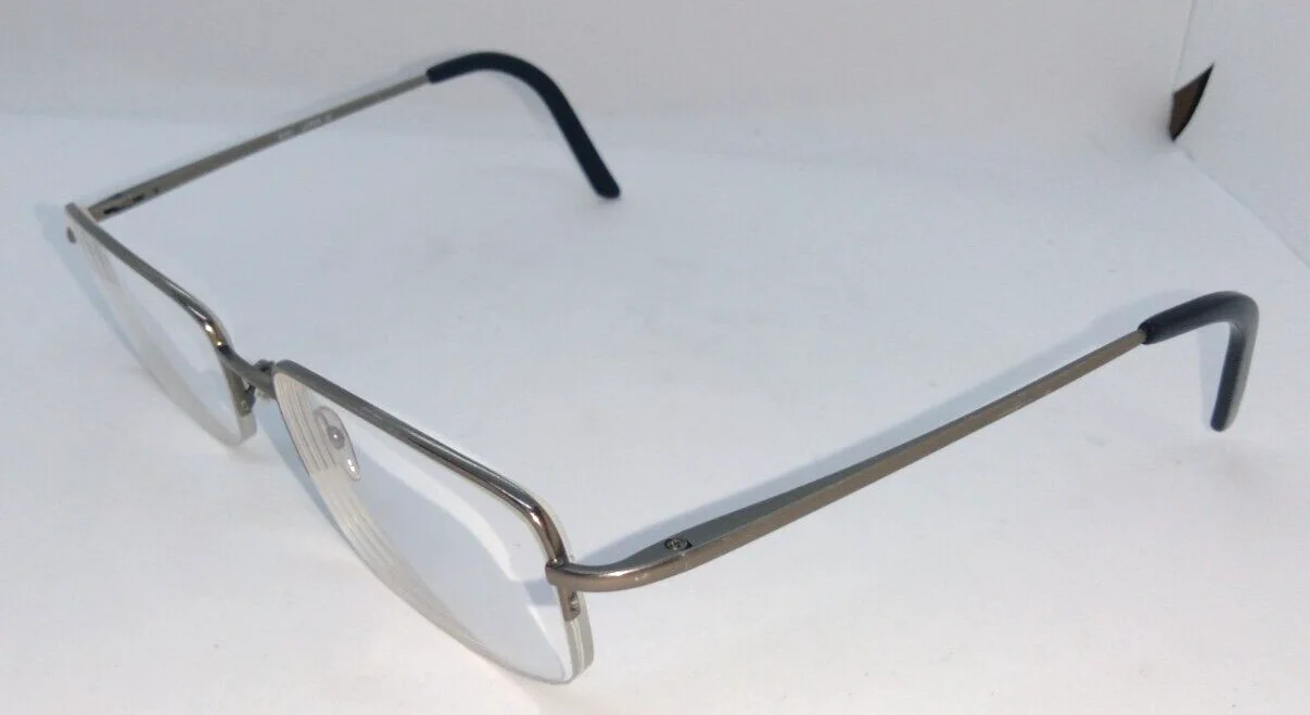 SAKI 312 Dark Gunmetal Eyeglass Optical Frames Half Rim 55-18-145 3